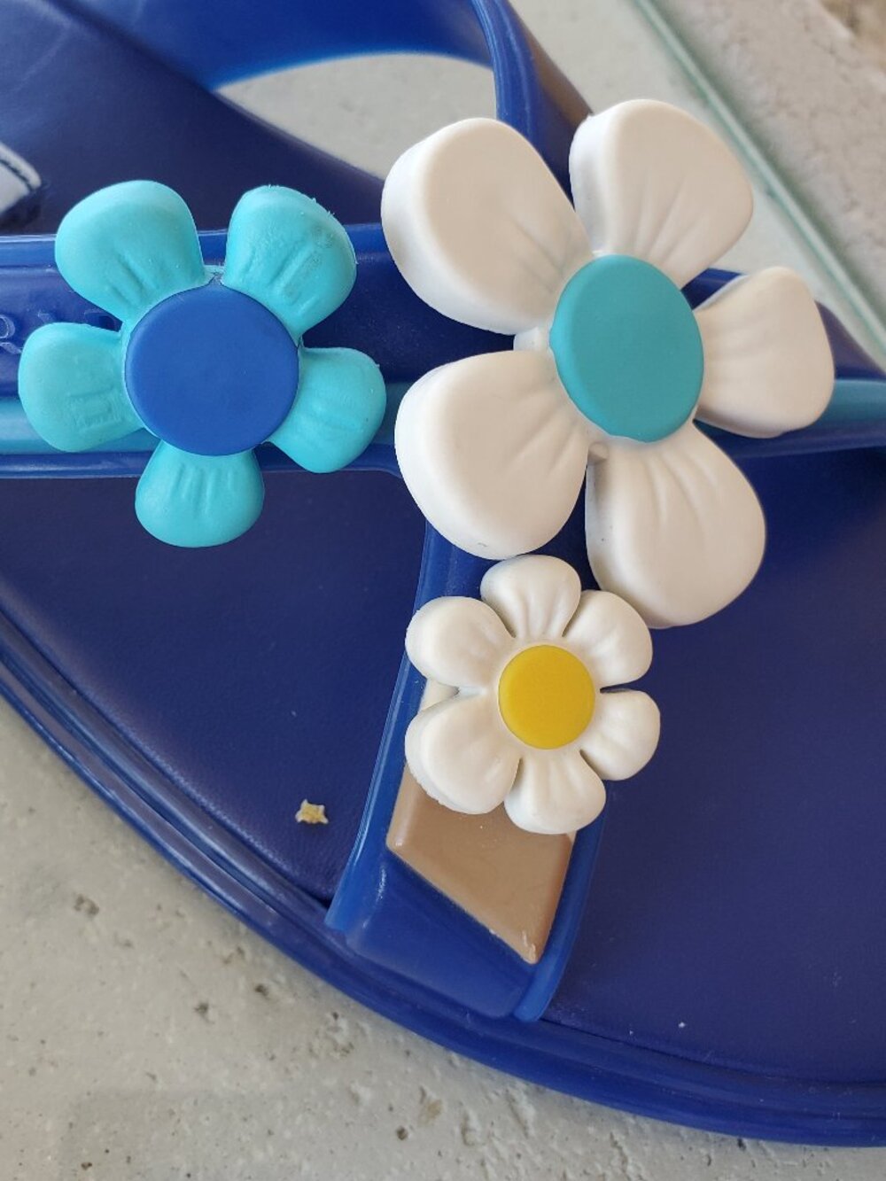 PRADA ! floral daisy appliquéd blue rubber sandals (EU/39.5) - Picture 11 of 12